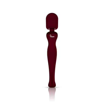 Red handheld massager with 'The Viben' branding on a white background